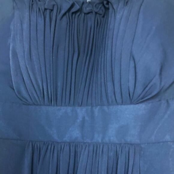 Watters NWT Navy Blue Sleeveless Short Crinkle Chiffon Bridesmaid Dress 8 - Picture 7 of 9